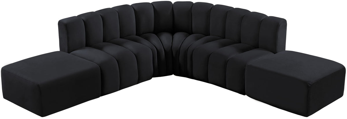Arc - Velvet 6 Piece Corner Modular Sofa