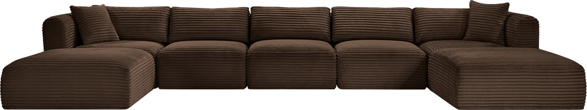 Shaggy - 7 Piece Modular Sectional With 2 Ottomans