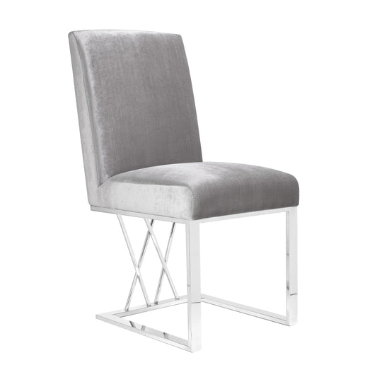 Martini Dining Chair: Grey Velvet