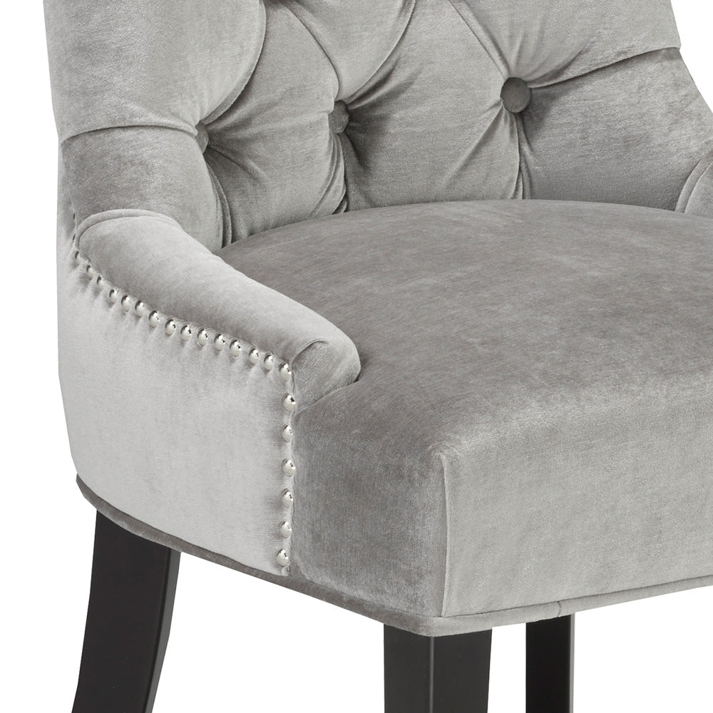 Petra Dining Chair: Grey Velvet