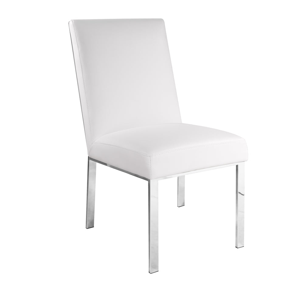 Wellington White PU Fabric Dining Chair