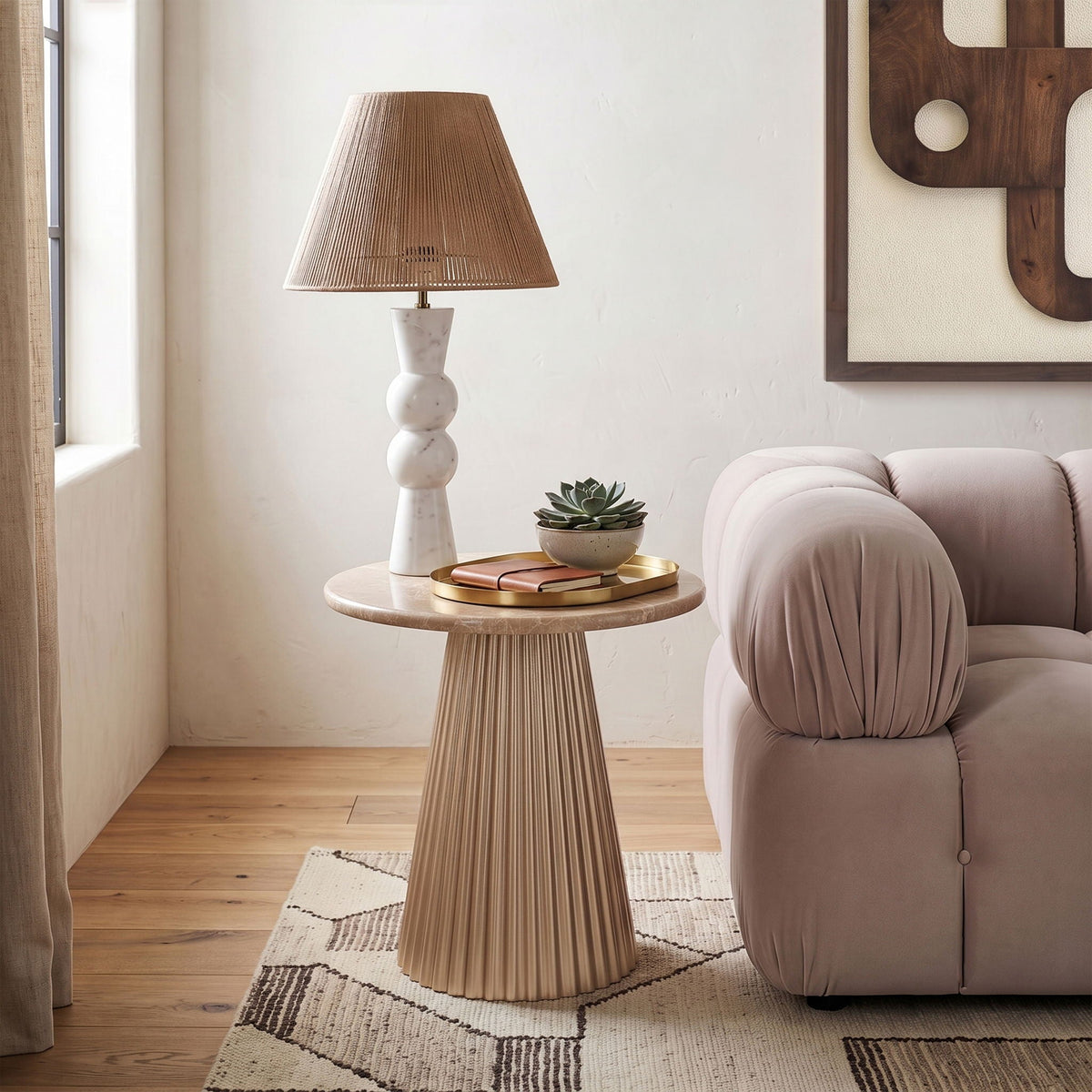 Cindra - Genuine Marble Top And Iron Base Table