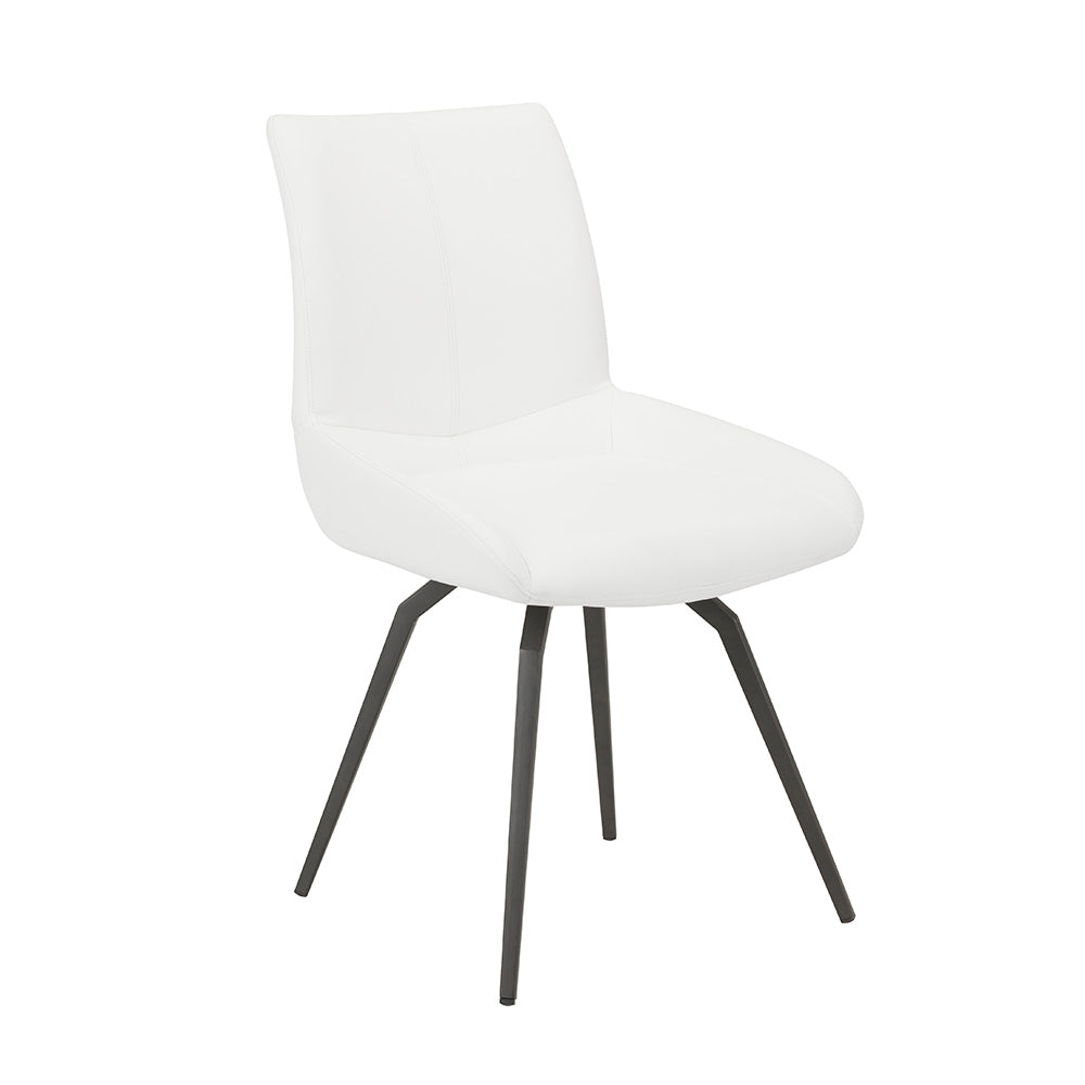 Nona Swivel Chair: White Leatherette