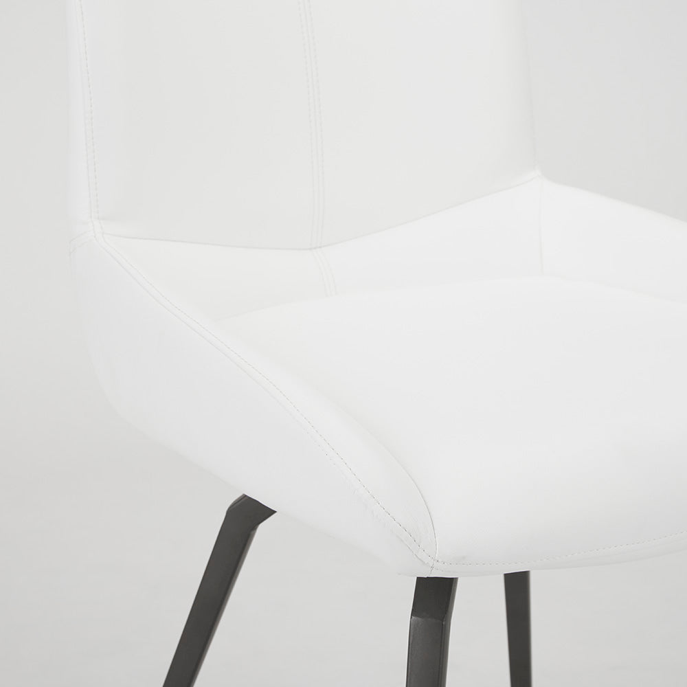 Nona Swivel Chair: White Leatherette