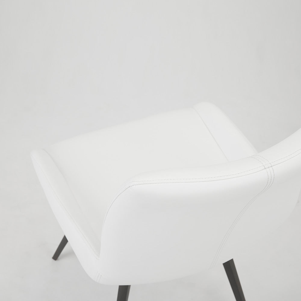 Nona Swivel Chair: White Leatherette