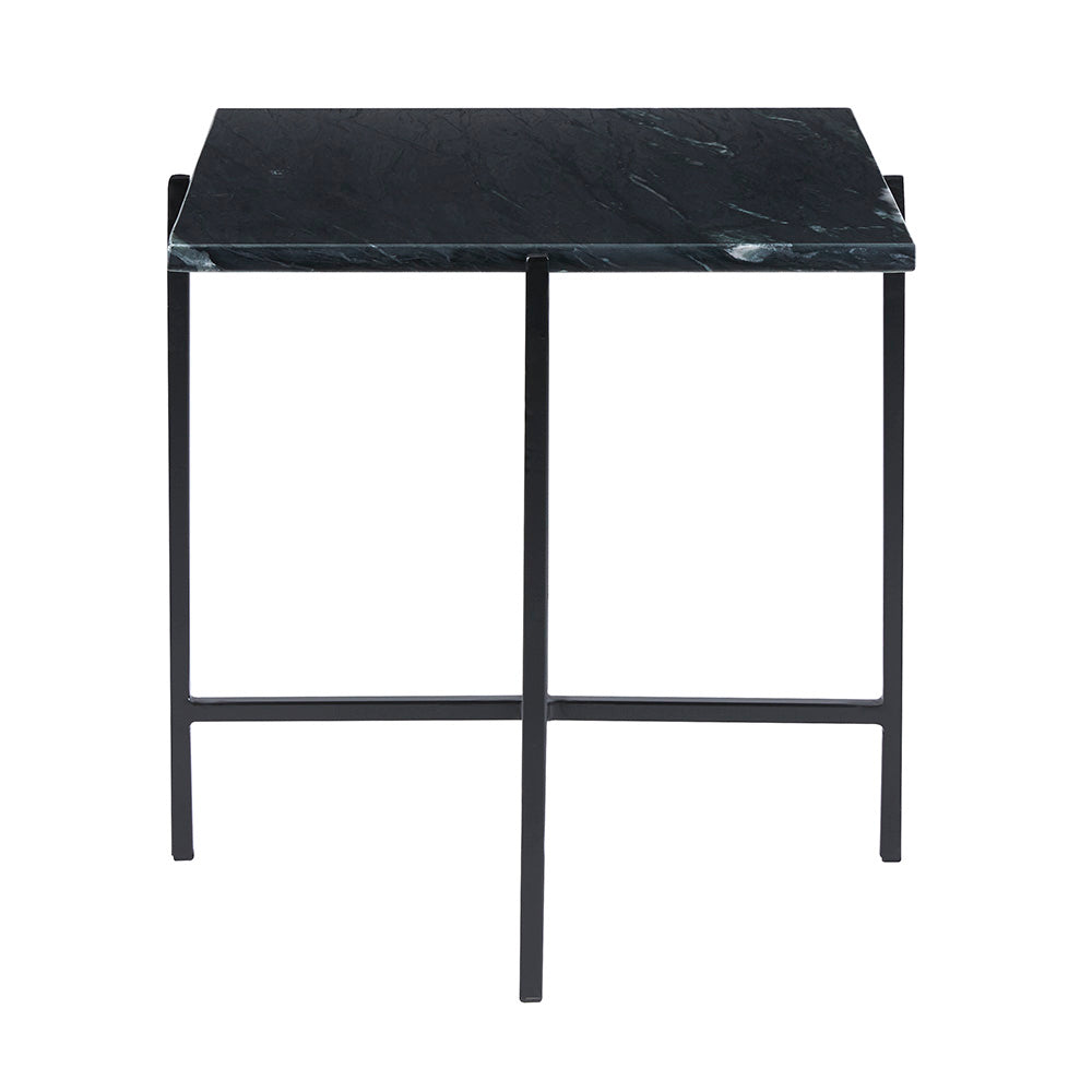 Ida Black Marble Top End Table: Black Frame