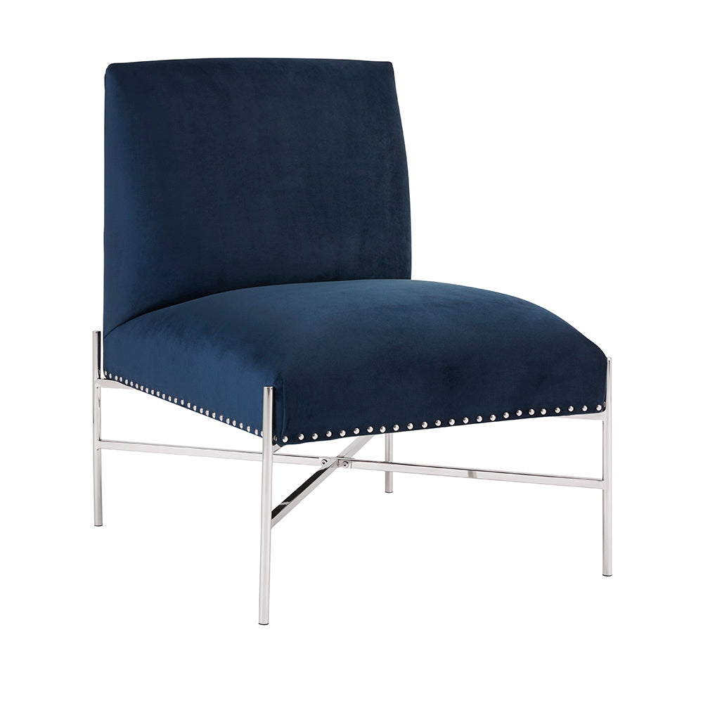 Barrymore Blue Velvet Chair - Furniture Depot