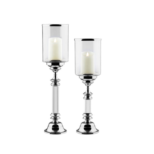 Saben Candle Holders (Silver) - Furniture Depot