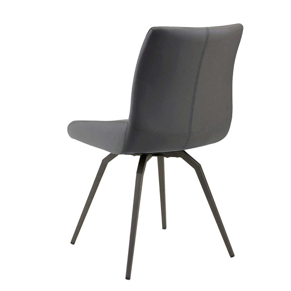 Nona Swivel Chair: Grey Leatherette