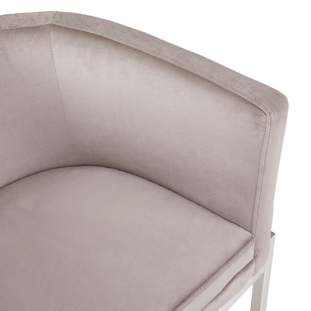 Anton Accent Chair: Grey Velvet - Furniture Depot