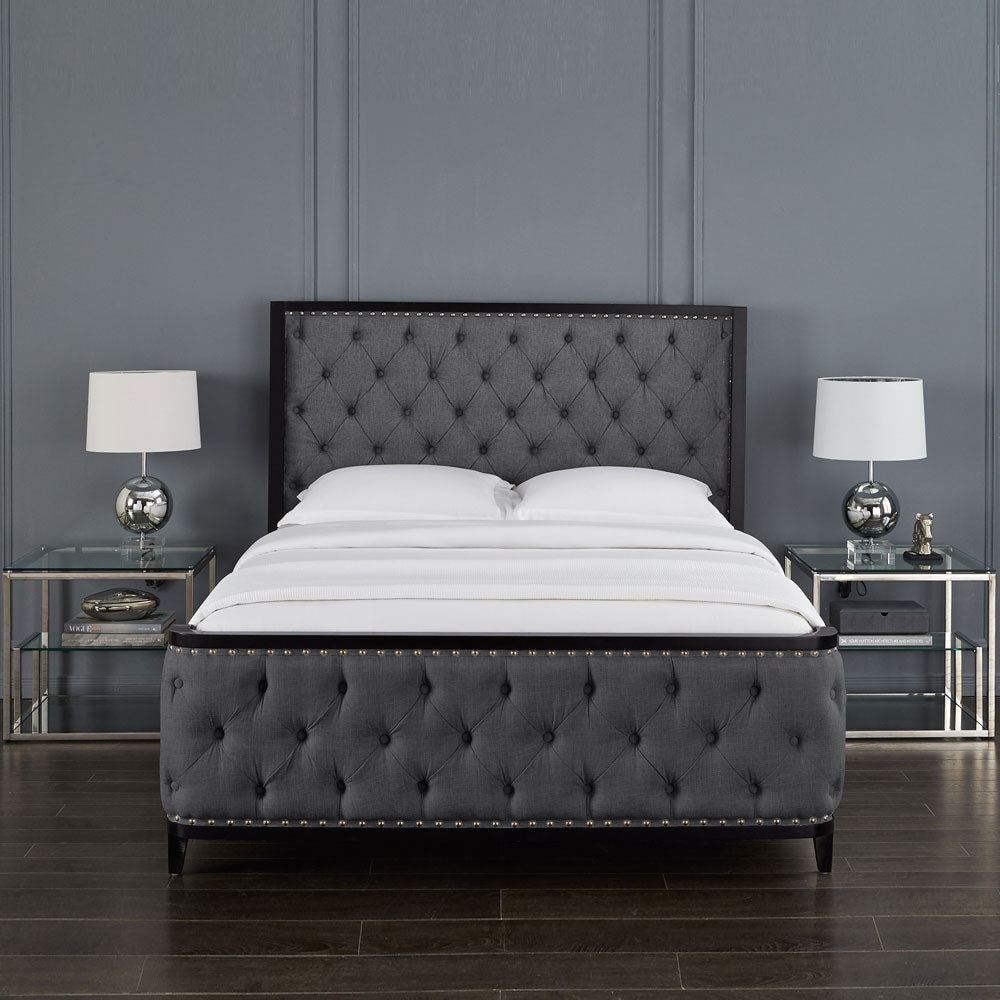 Swire Bed - Slate linen fabric (Queen size) - Furniture Depot