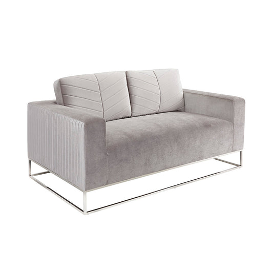 Franklin Loveseat: Grey Velvet