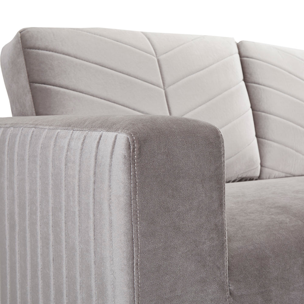 Franklin Loveseat: Grey Velvet