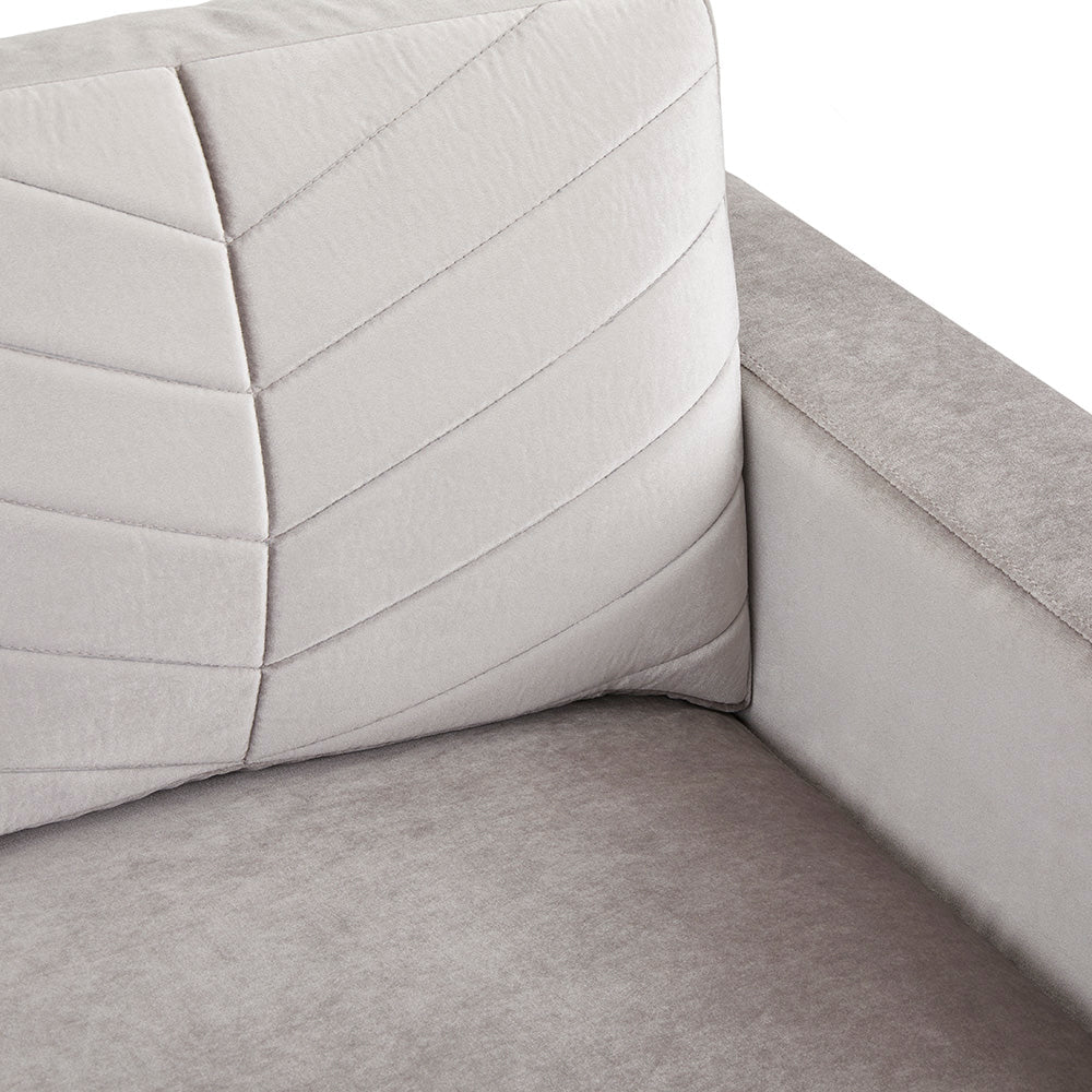 Franklin Loveseat: Grey Velvet