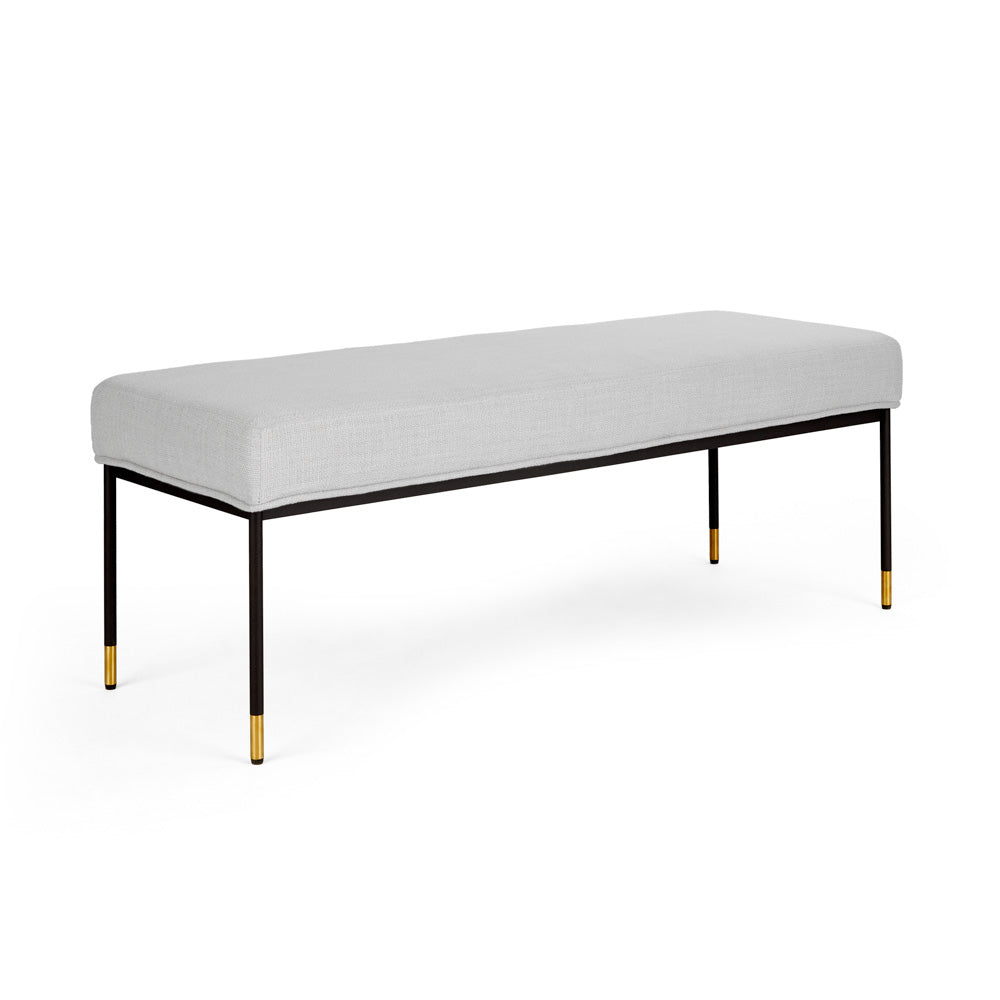 ROGER Bench (Light Grey linen fabric) - Furniture Depot