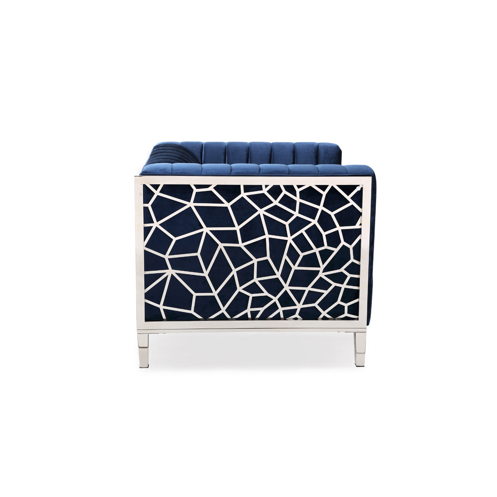 Conrad Accent chair: Blue velvet