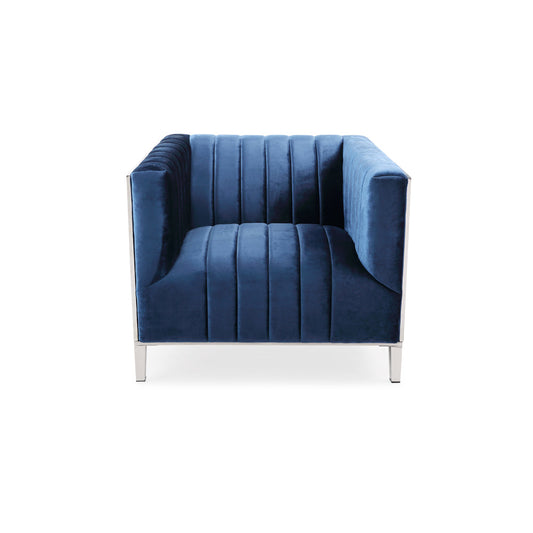 Conrad Accent chair: Blue velvet