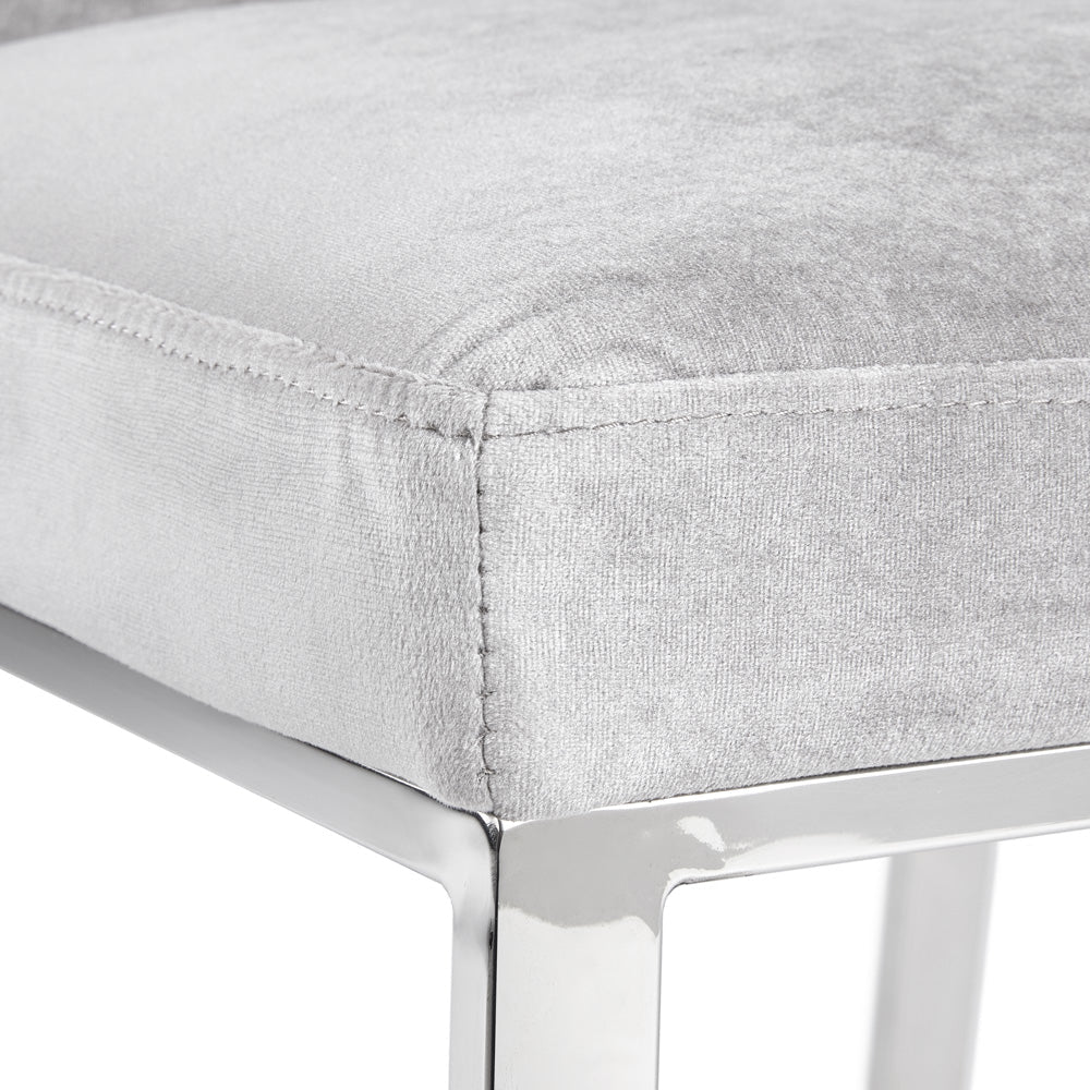 Riley Chair (Grey Velvet) - Furniture Depot