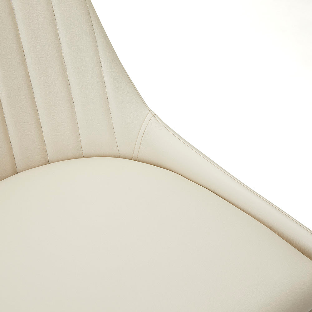 Moira Dining Chair: Taupe Leatherette