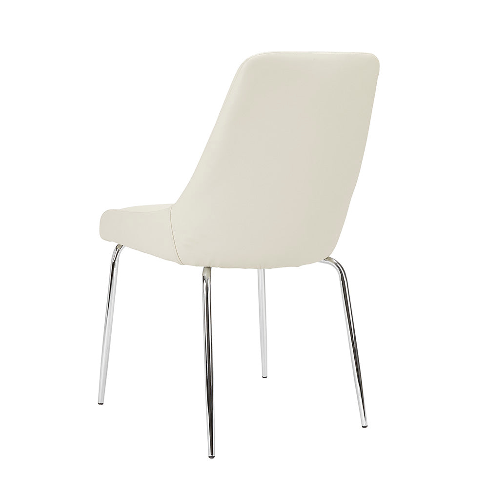 Moira Dining Chair: Taupe Leatherette