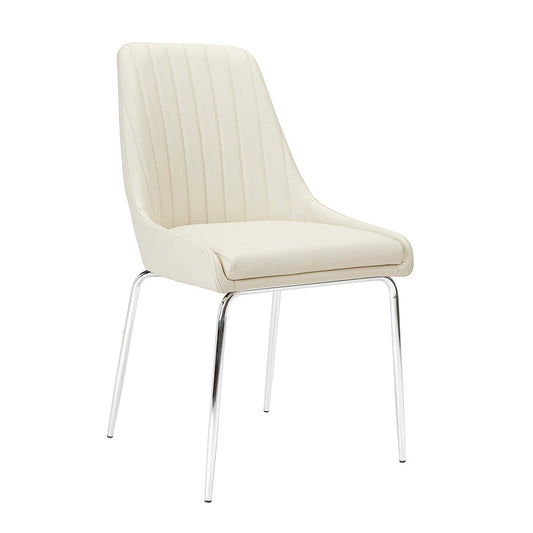 Moira Dining Chair: Taupe Leatherette