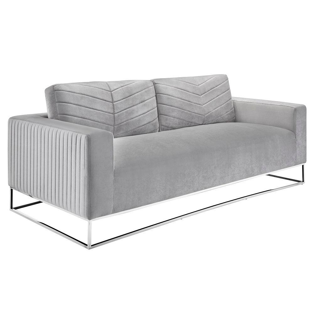 Franklin Sofa (Grey Velvet) - Furniture Depot