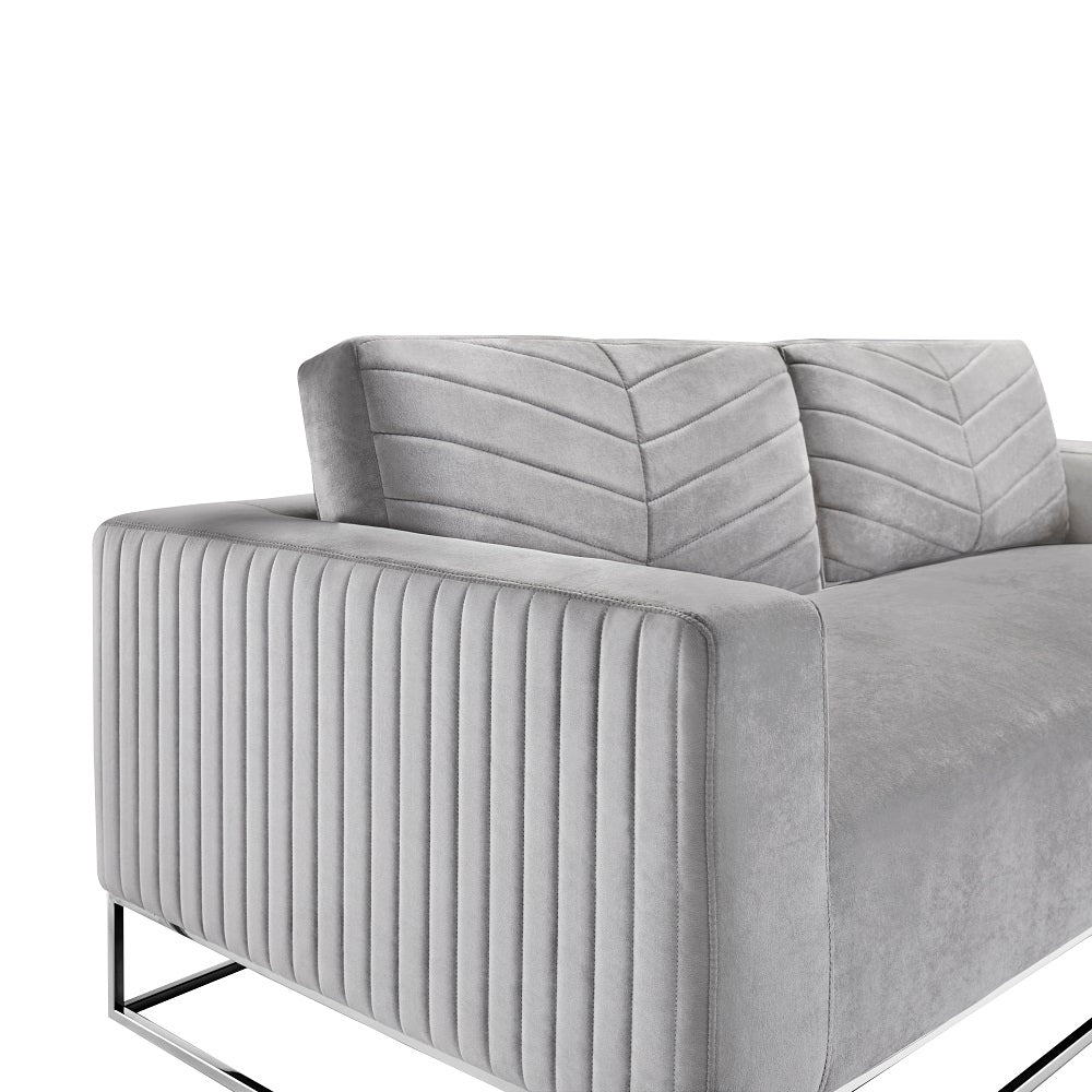 Franklin Sofa (Grey Velvet) - Furniture Depot