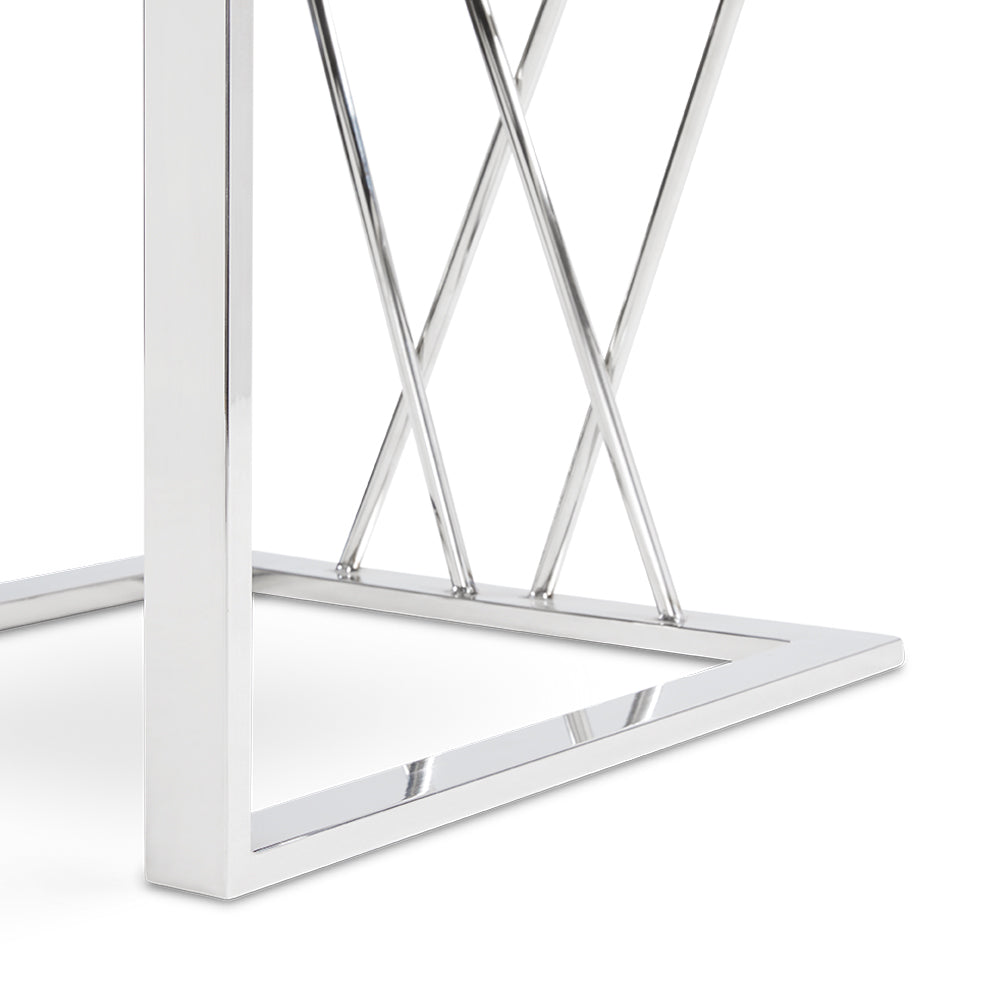 Martini Dining Chair: White Leatherette