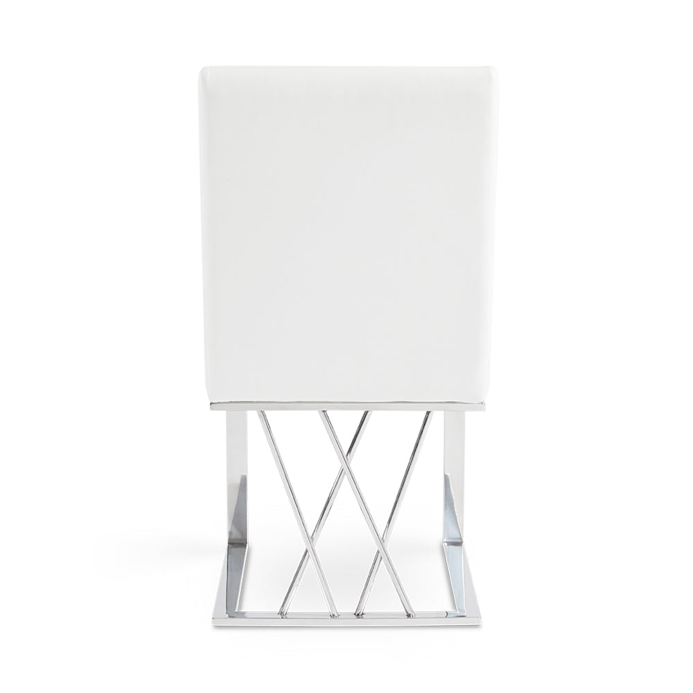 Martini Dining Chair: White Leatherette