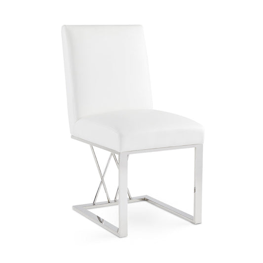 Martini Dining Chair: White Leatherette