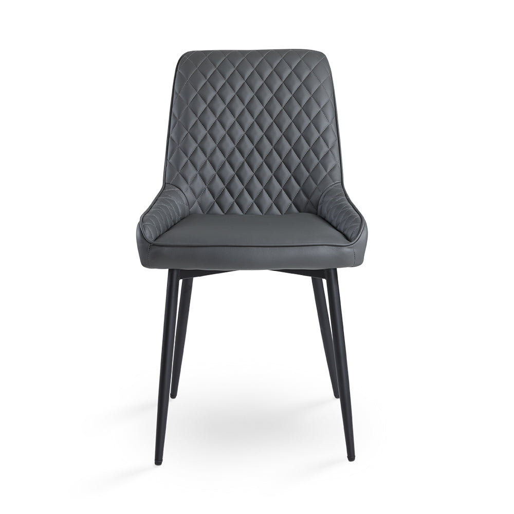 Emily Black Dining Chair : Dark Grey Leatherette