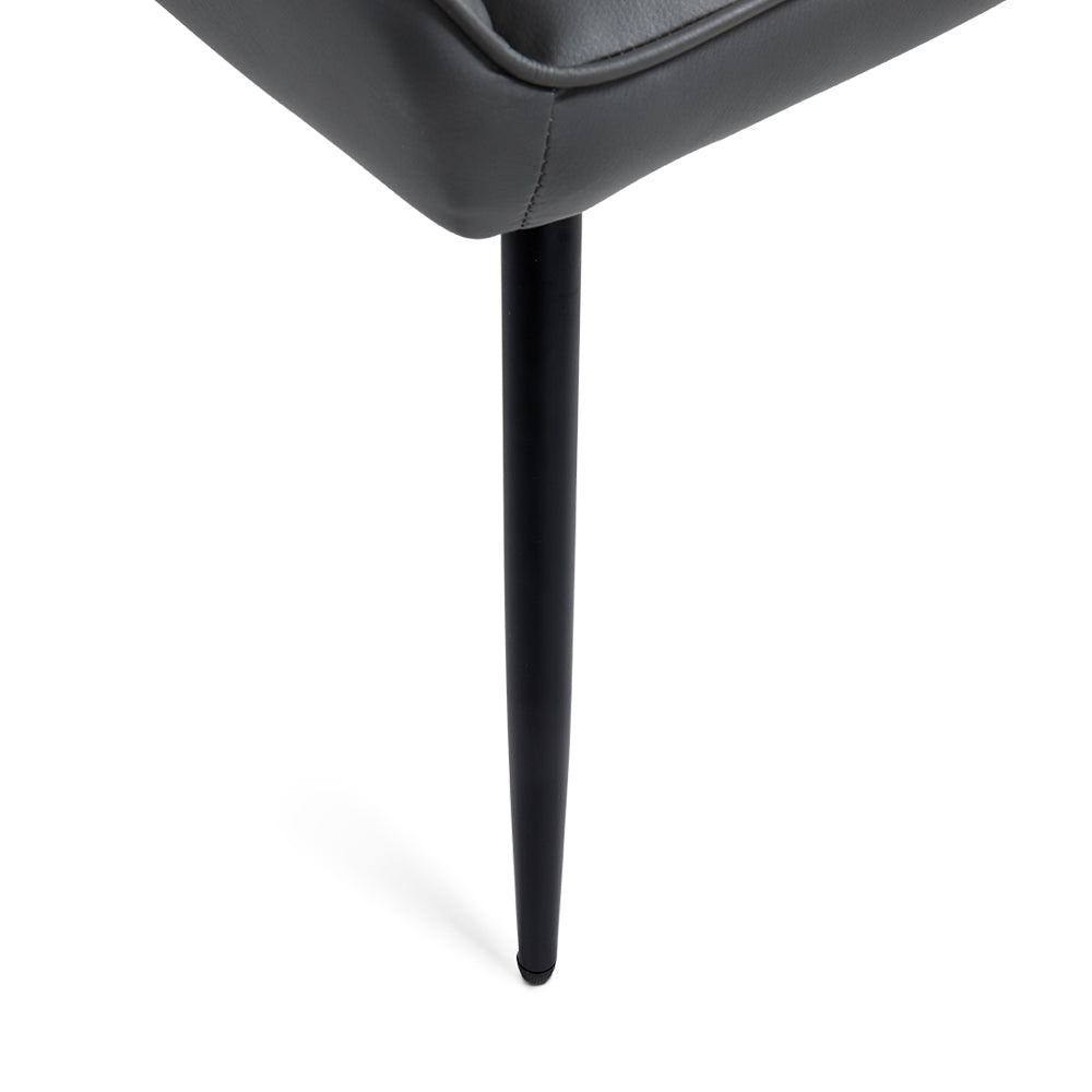 Emily Black Dining Chair : Dark Grey Leatherette