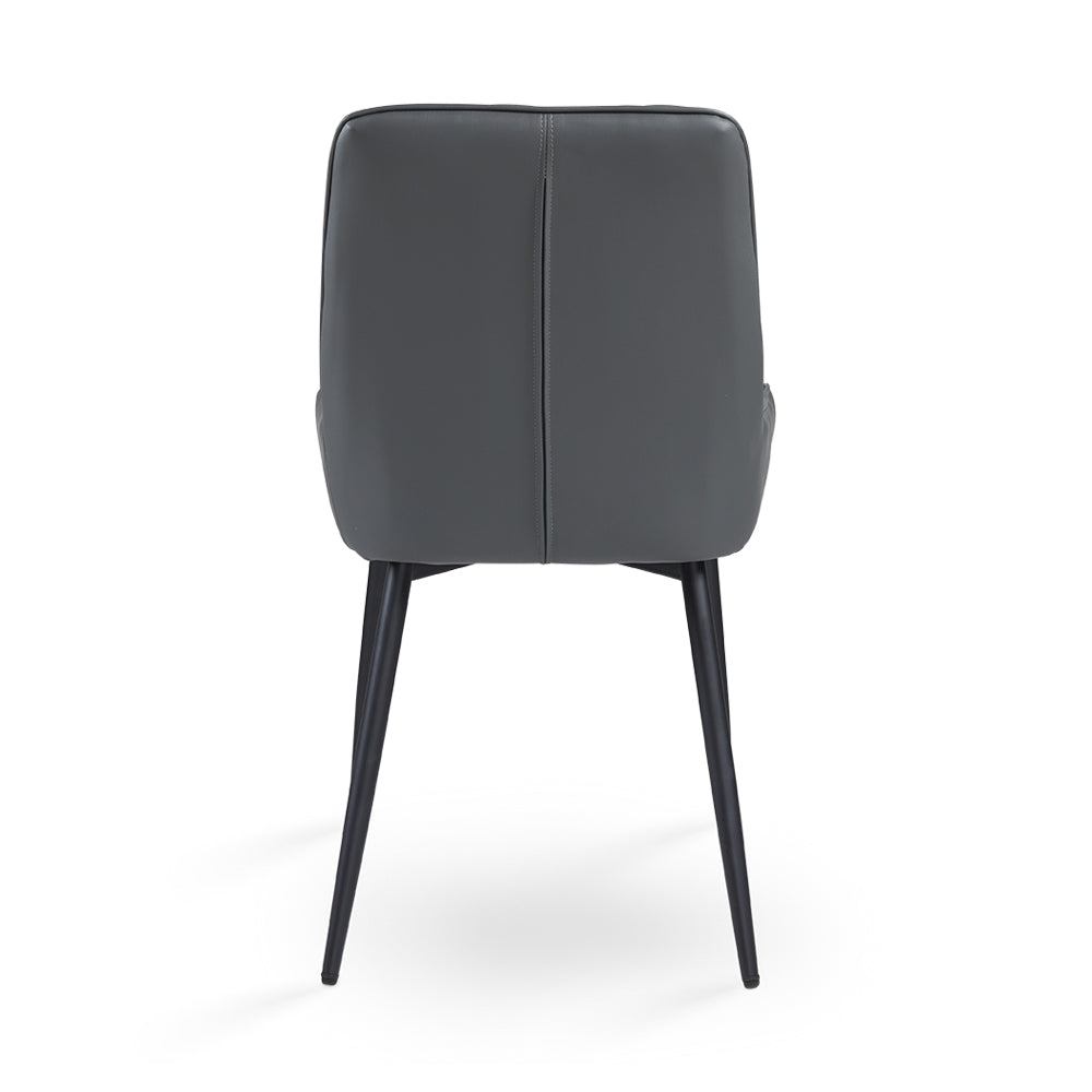 Emily Black Dining Chair : Dark Grey Leatherette