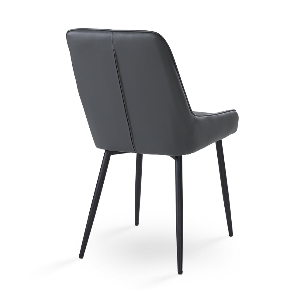 Emily Black Dining Chair : Dark Grey Leatherette