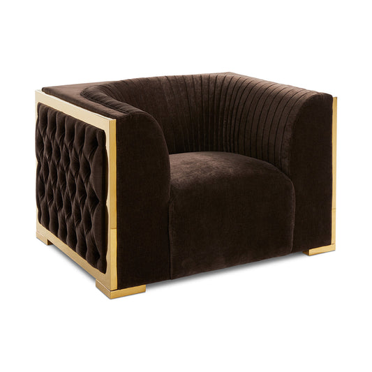 Bergen chair Contessa-Java color gold steel finish