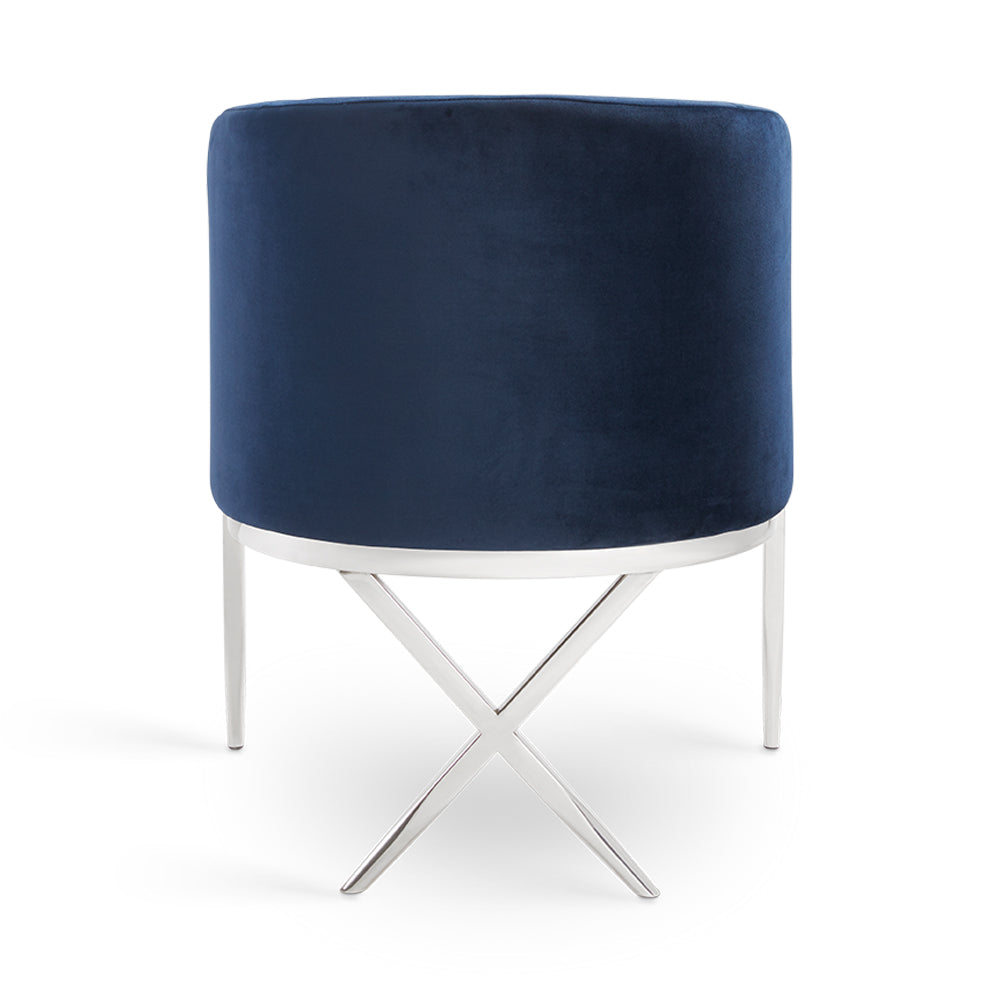 Anton Accent Chair: Blue Velvet