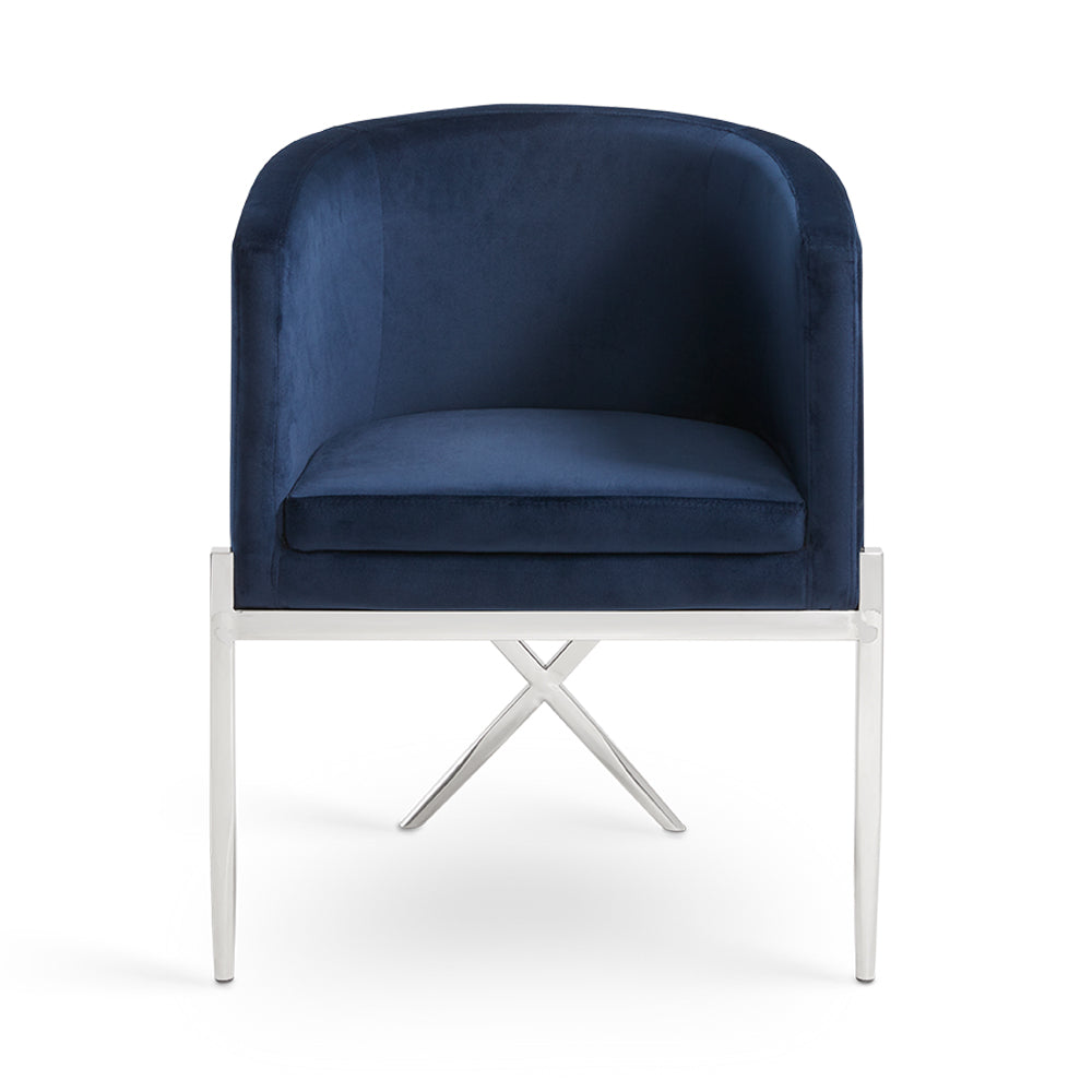 Anton Accent Chair: Blue Velvet