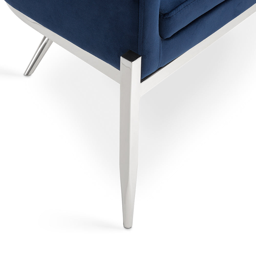 Anton Accent Chair: Blue Velvet