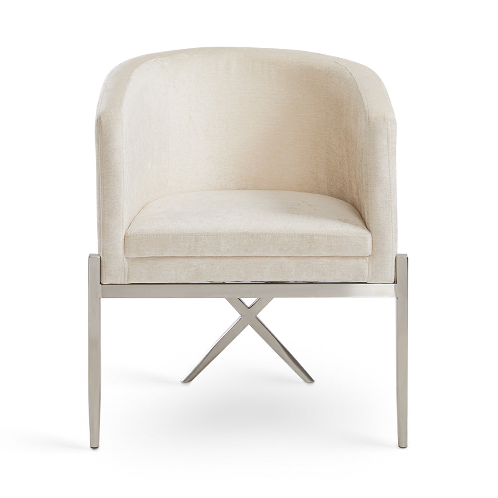 Anton Accent Chair: Ivory Fabric - Furniture Depot