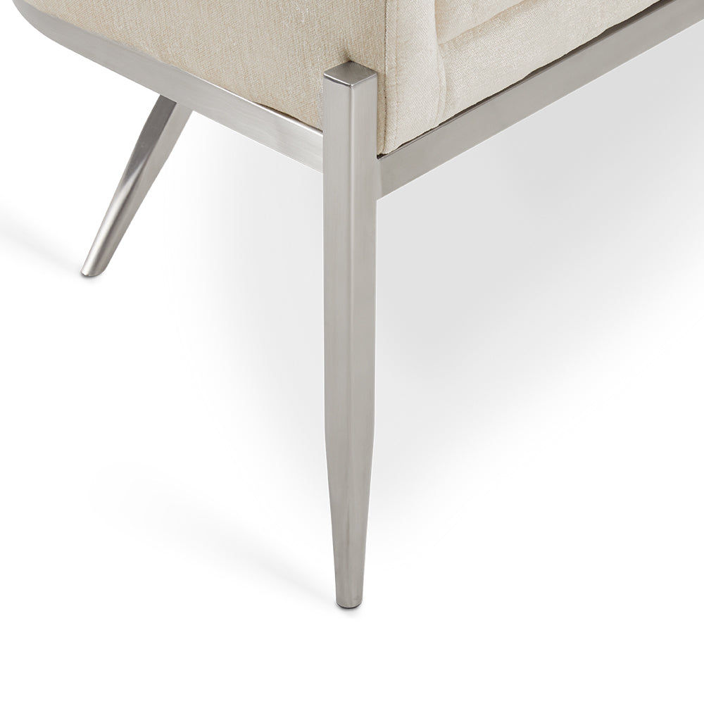 Anton Accent Chair: Ivory Fabric - Furniture Depot