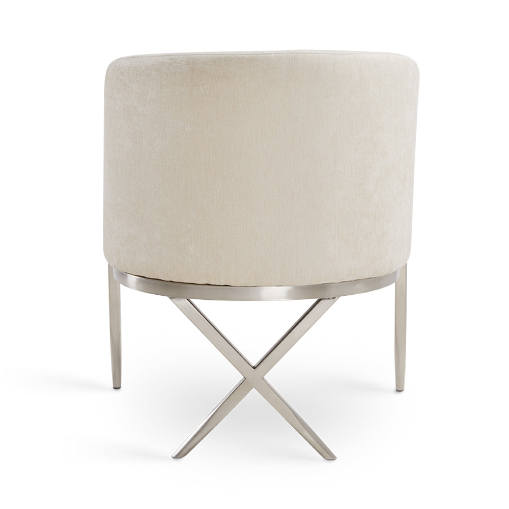 Anton Accent Chair: Ivory Fabric - Furniture Depot