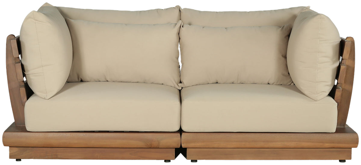 Mirella - 2 Piece Water Resistant Fabric 76" Upholstered Outdoor Patio Modular Loveseat