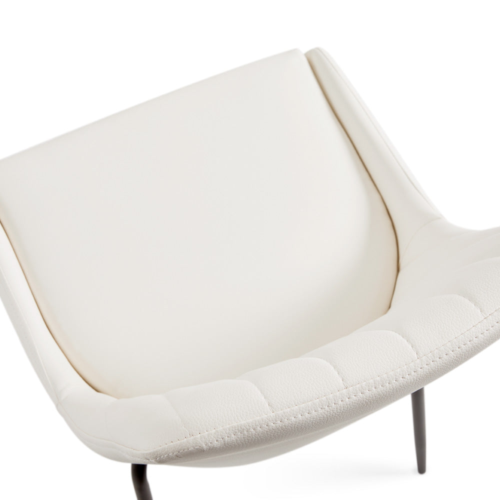 Moira Black Dining Chair: White Leatherette