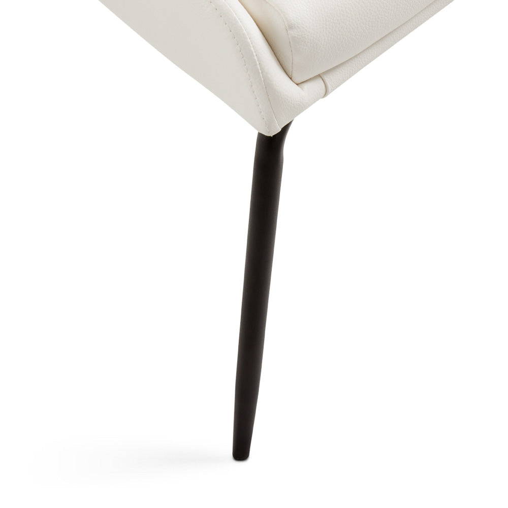 Moira Black Dining Chair: White Leatherette