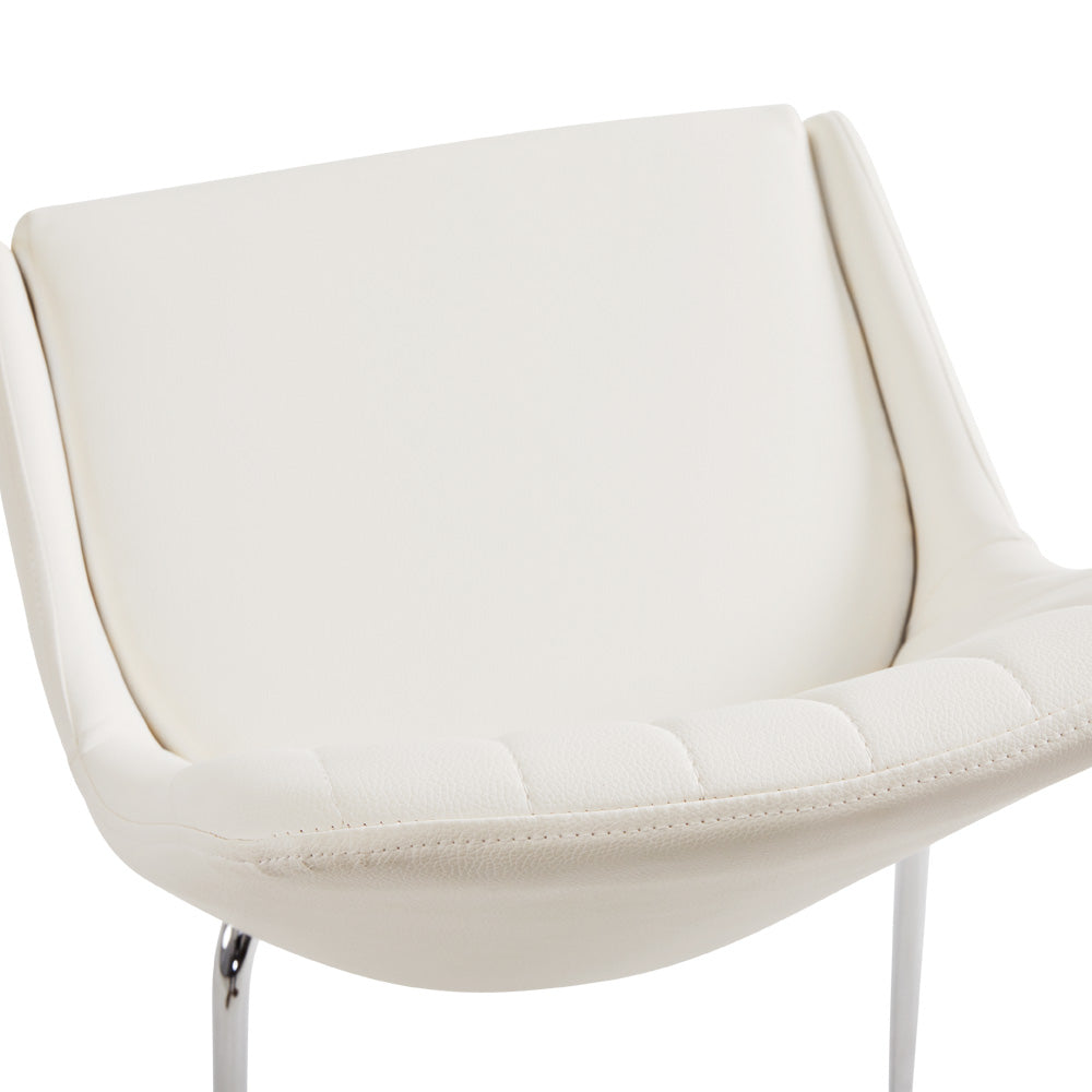 Moira Dining Chair: White Leatherette