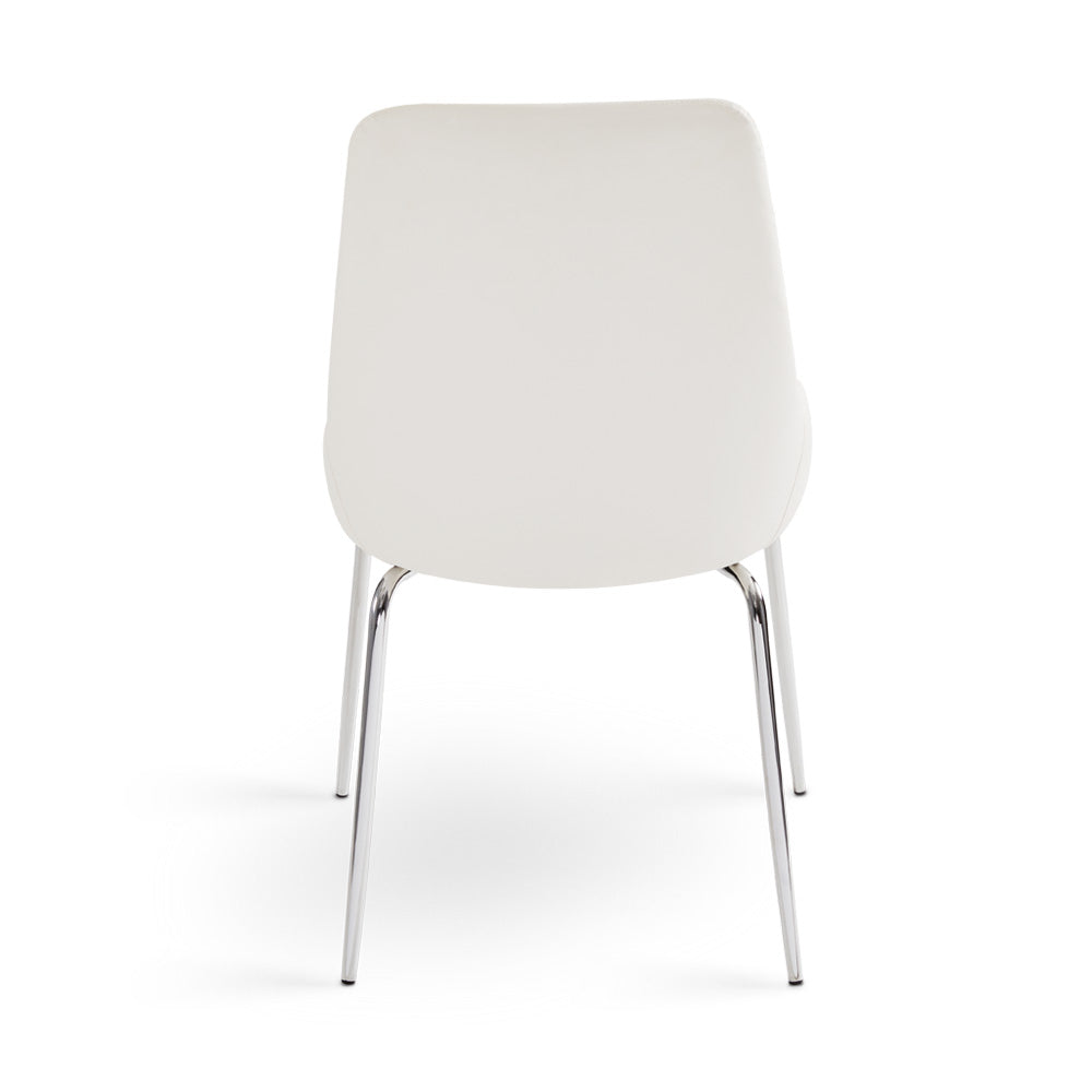 Moira Dining Chair: White Leatherette