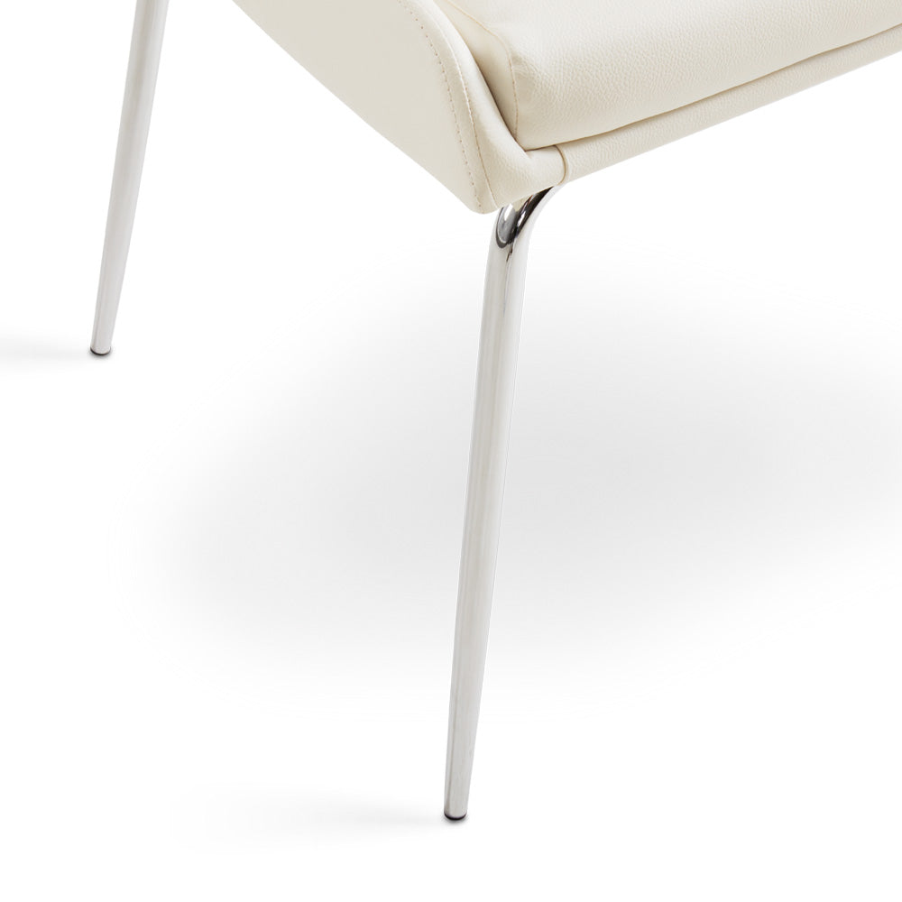 Moira Dining Chair: White Leatherette