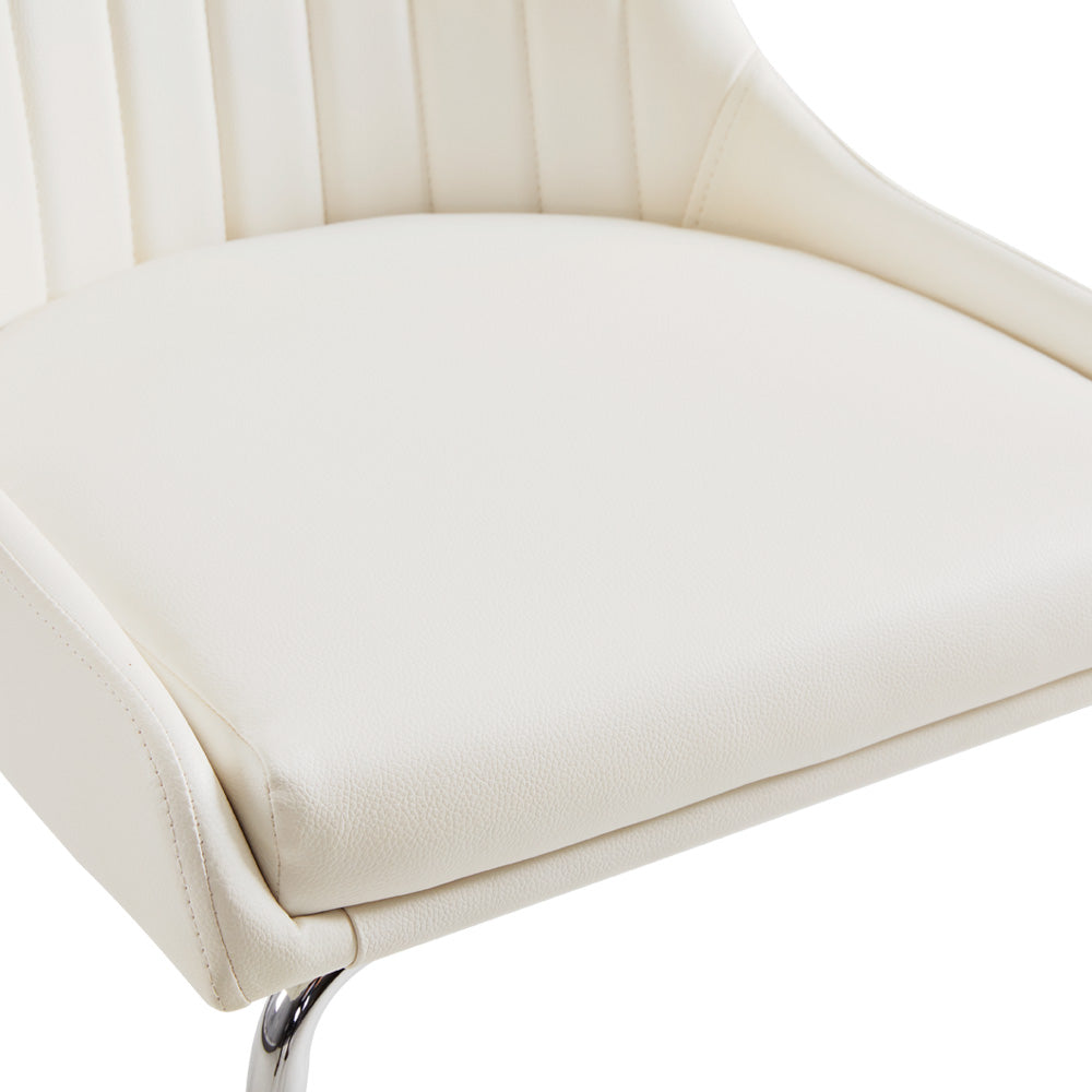 Moira Dining Chair: White Leatherette