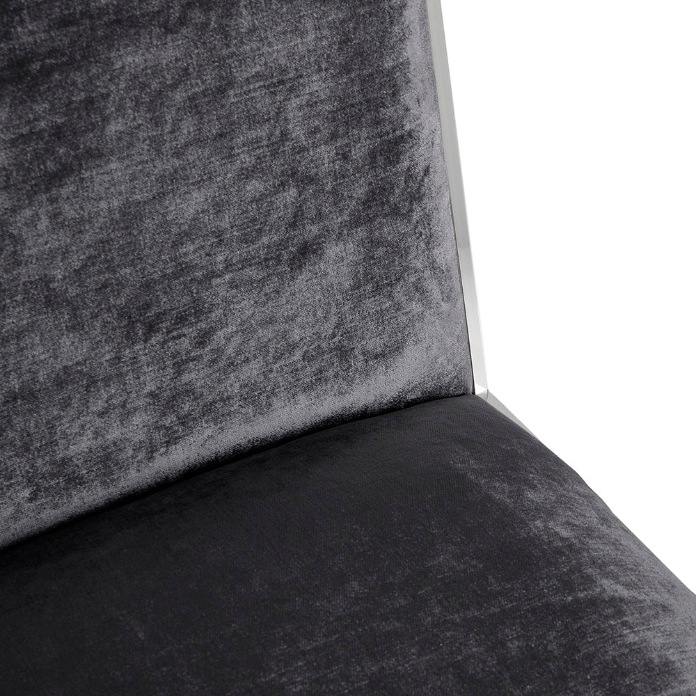 Emario Dining Chair: Charcoal Velvet