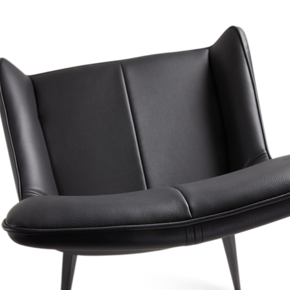 Bromley Swivel Dining Chair: Black Leatherette with Black legs